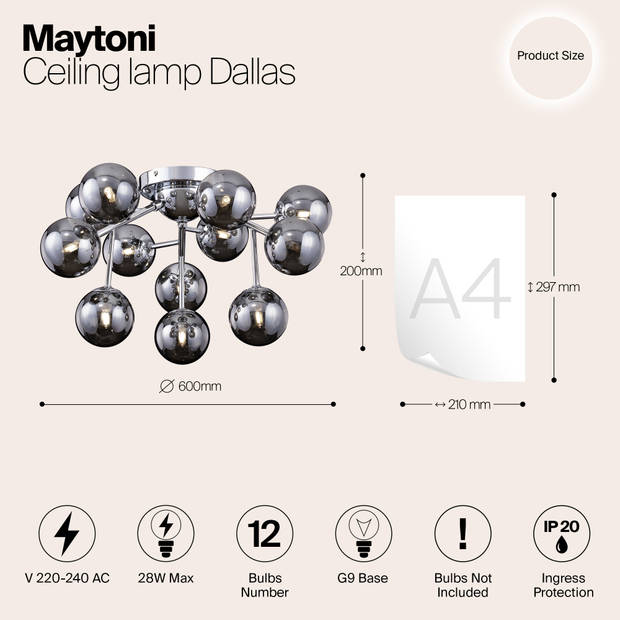 Maytoni - Plafondlamp Dallas - Chroom - Ø60