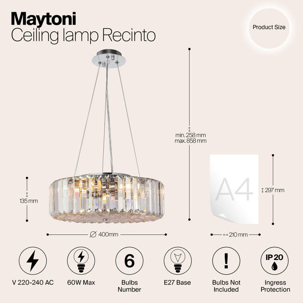 Maytoni - Plafondlamp Recinto - Chroom - Ø40