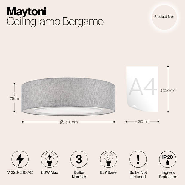 Maytoni - Plafondlamp Bergamo - Chroom - Ø52