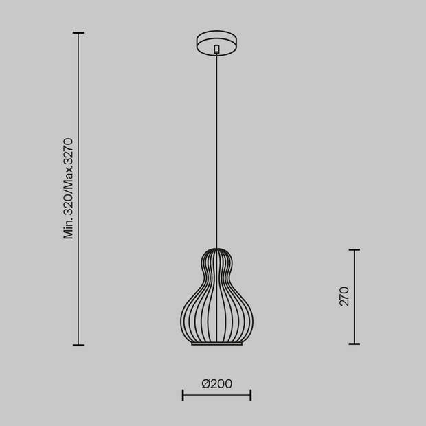 Maytoni - Hanglamp Roots - Zwart - Ø20