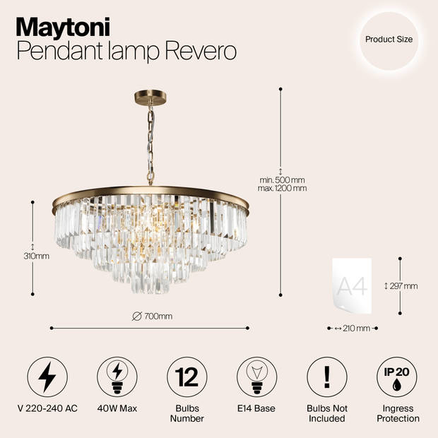 Maytoni - Hanglamp Revero - Messing - Ø70