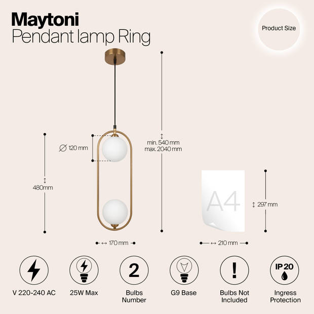 Maytoni - Hanglamp Ring - Messing - Ø12