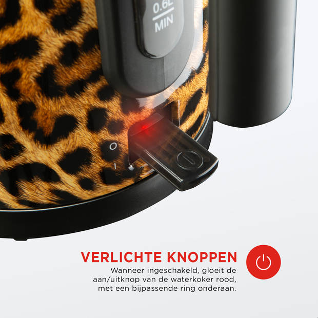 Trendy Panter Waterkoker - Stijlvolle Waterkoker met Panterprint voor Moderne Keukens