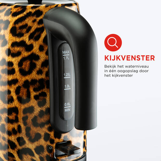 Trendy Panter Waterkoker - Stijlvolle Waterkoker met Panterprint voor Moderne Keukens