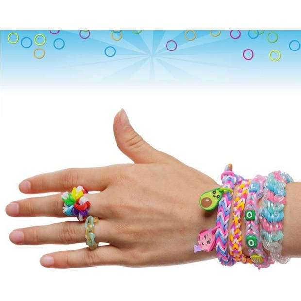 BRANDANI - Rainbow Loom Mega Combo Set - Armband maken - Loom met 5600 elastieken - Bedels en kralen - CD00101