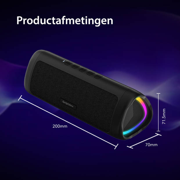 Gadgetplace Bluetooth Speaker Draadloos - Tot 24 uur Muziek - IPX5 Waterproof - Draadloze Muziek Box 