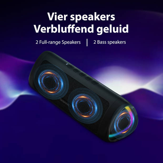 Gadgetplace Bluetooth Speaker Draadloos - Tot 24 uur Muziek - IPX5 Waterproof - Draadloze Muziek Box 