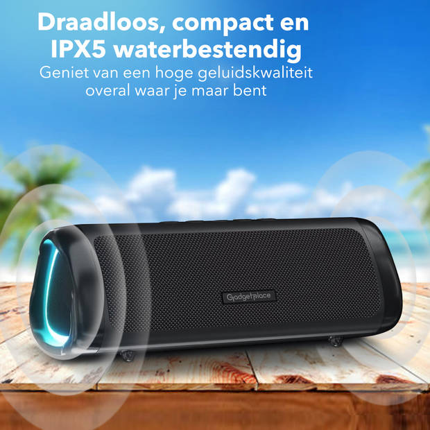 Gadgetplace Bluetooth Speaker Draadloos - Tot 24 uur Muziek - IPX5 Waterproof - Draadloze Muziek Box 