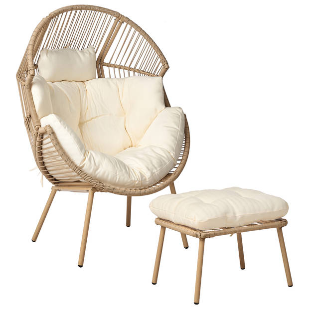 Beliani MURANO - Fauteuil-Beige-Rotan