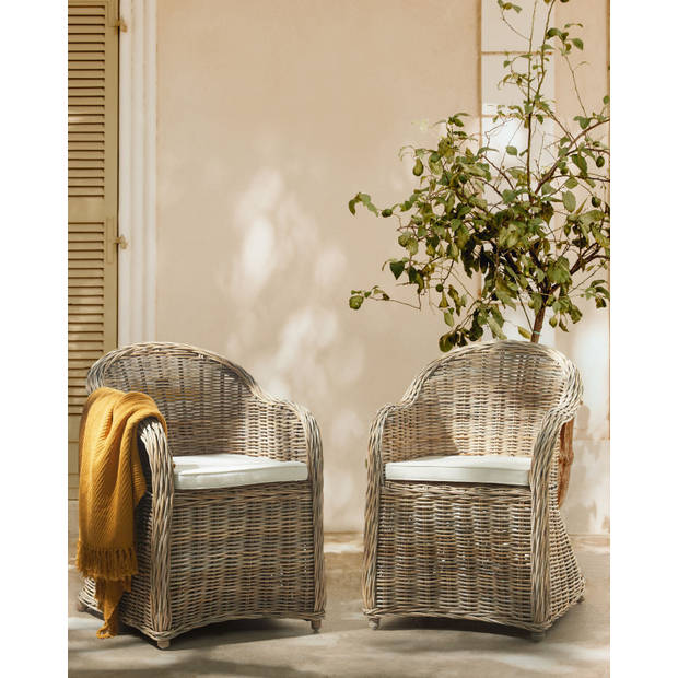 Beliani SUSUA II - Fauteuil-Beige-Rotan