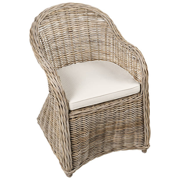 Beliani SUSUA II - Fauteuil-Beige-Rotan