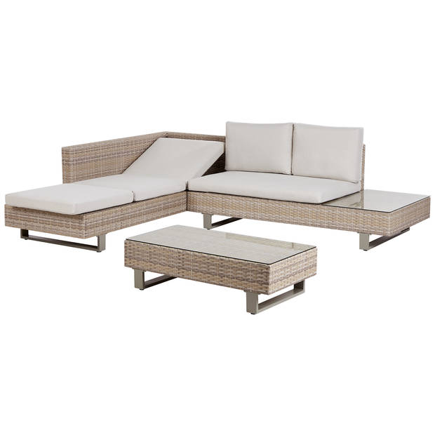 Beliani LANCIANO - Loungeset-Wit-PE rotan