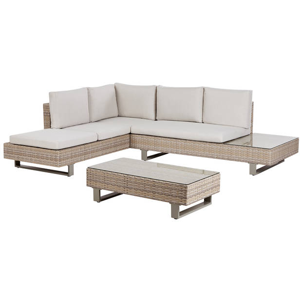 Beliani LANCIANO - Loungeset-Wit-PE rotan