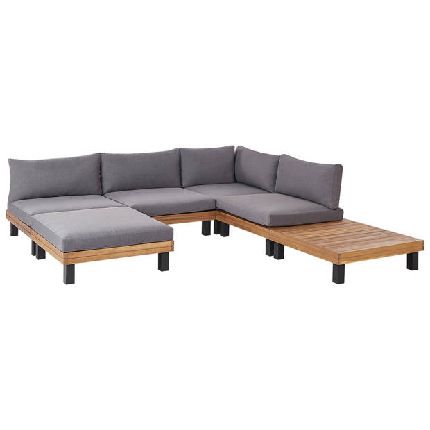 Beliani FRAZZANO - Loungeset-Grijs-FSC® gecertificeerd acaciahout