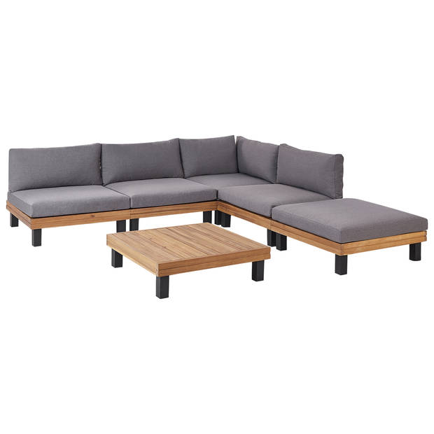 Beliani FRAZZANO - Loungeset-Grijs-FSC® gecertificeerd acaciahout