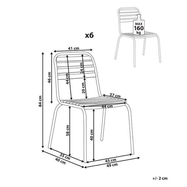 Beliani VALLESE - Tuinstoel-Lichte houtkleur-Acaciahout