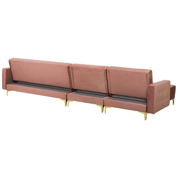 Beliani ABERDEEN - Modulaire Sofa-Roze-Fluweel