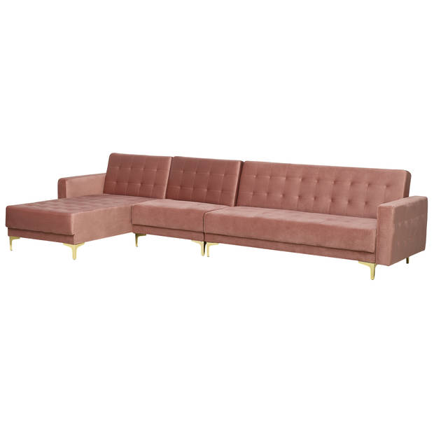 Beliani ABERDEEN - Modulaire Sofa-Roze-Fluweel