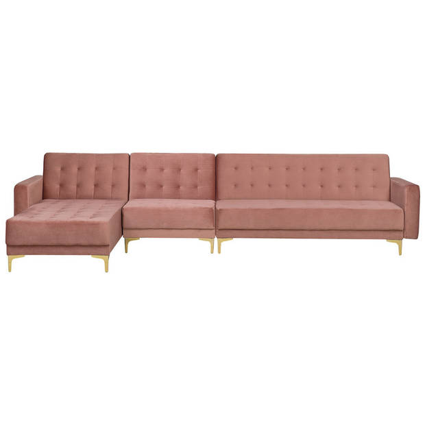 Beliani ABERDEEN - Modulaire Sofa-Roze-Fluweel