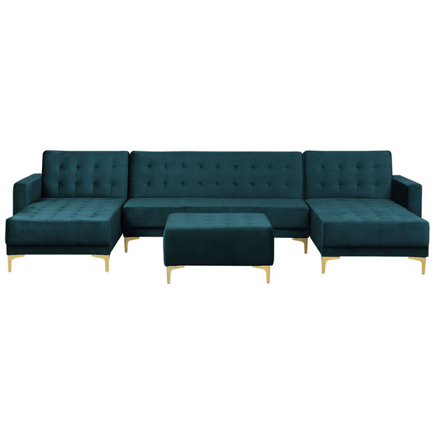 Beliani ABERDEEN - Modulaire Sofa-Groen-Fluweel