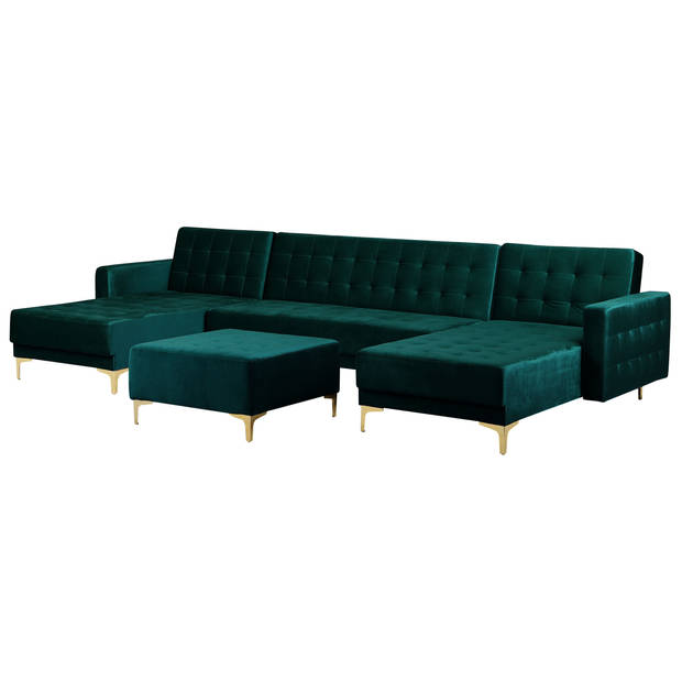 Beliani ABERDEEN - Modulaire Sofa-Groen-Fluweel