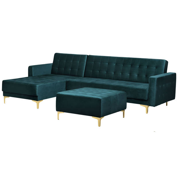 Beliani ABERDEEN - Modulaire Sofa-Groen-Fluweel