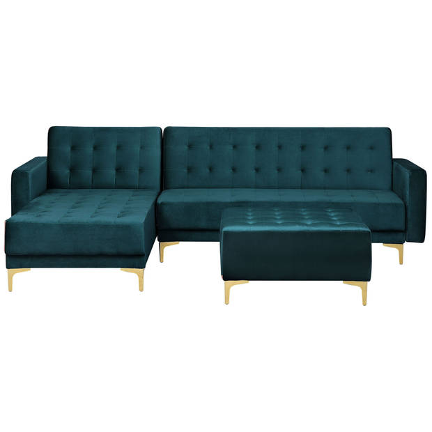 Beliani ABERDEEN - Modulaire Sofa-Groen-Fluweel