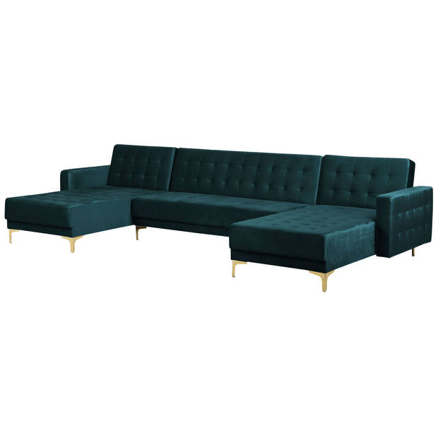 Beliani ABERDEEN - Modulaire Sofa-Groen-Fluweel