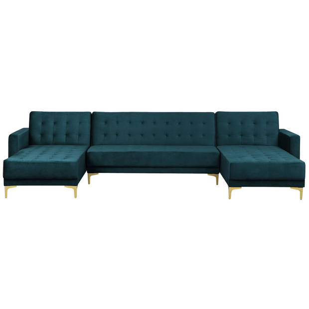 Beliani ABERDEEN - Modulaire Sofa-Groen-Fluweel