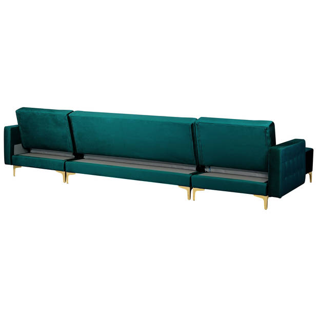 Beliani ABERDEEN - Modulaire Sofa-Groen-Fluweel