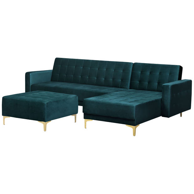 Beliani ABERDEEN - Modulaire Sofa-Groen-Fluweel