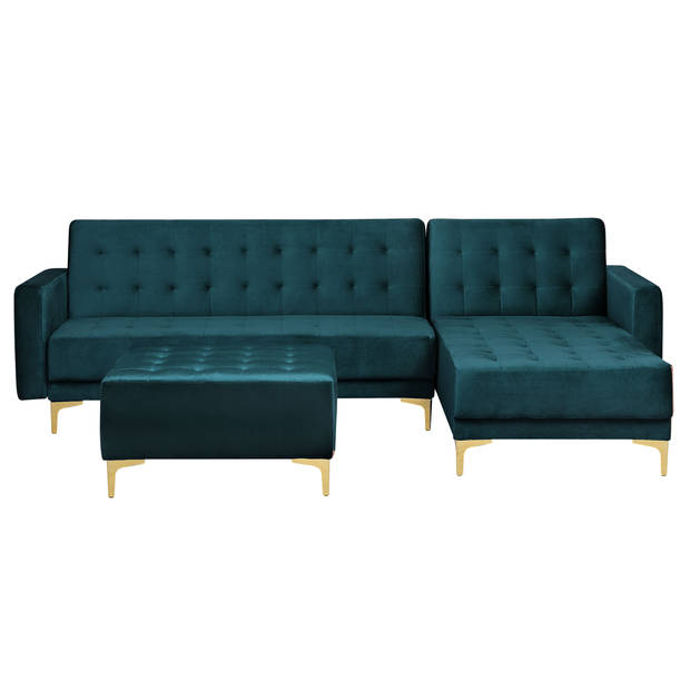 Beliani ABERDEEN - Modulaire Sofa-Groen-Fluweel