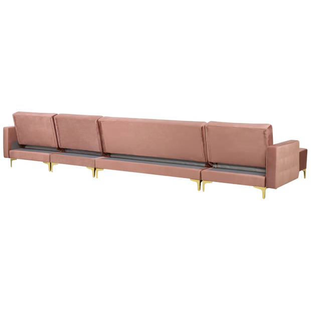 Beliani ABERDEEN - Modulaire Sofa-Roze-Fluweel