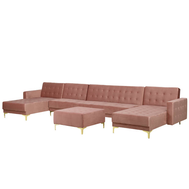 Beliani ABERDEEN - Modulaire Sofa-Roze-Fluweel