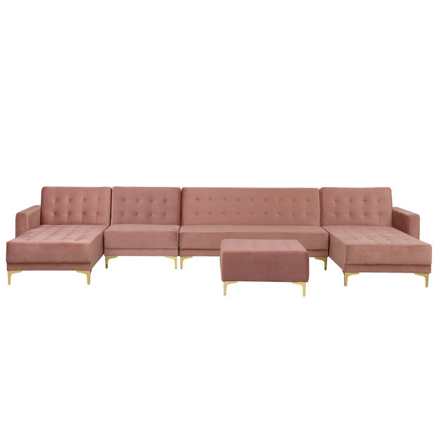 Beliani ABERDEEN - Modulaire Sofa-Roze-Fluweel