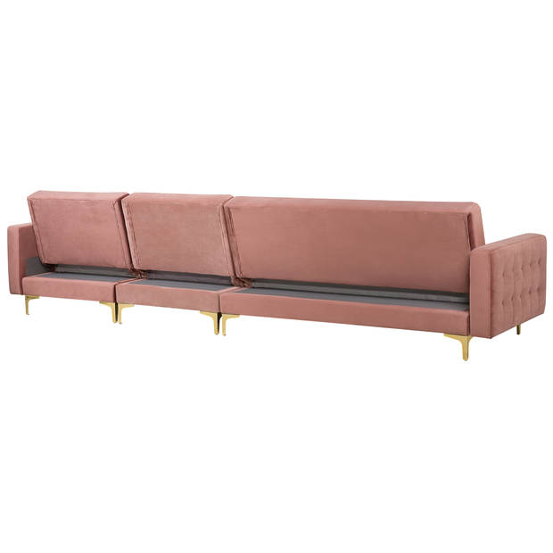 Beliani ABERDEEN - Modulaire Sofa-Roze-Fluweel