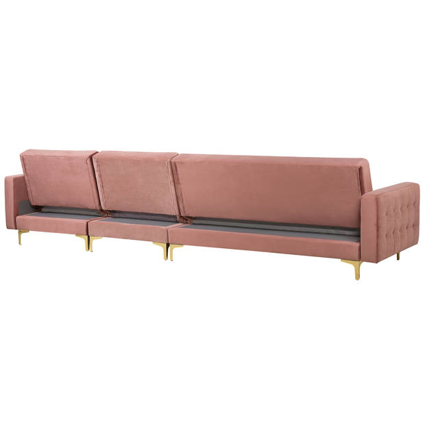 Beliani ABERDEEN - Modulaire Sofa-Roze-Fluweel