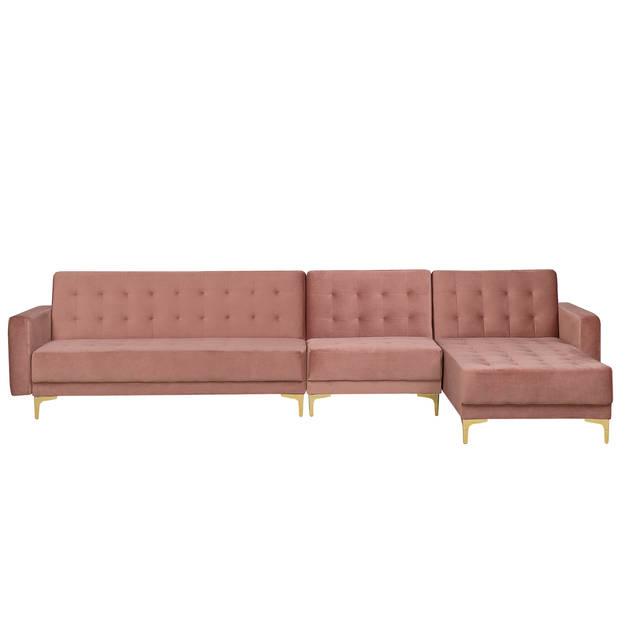 Beliani ABERDEEN - Modulaire Sofa-Roze-Fluweel