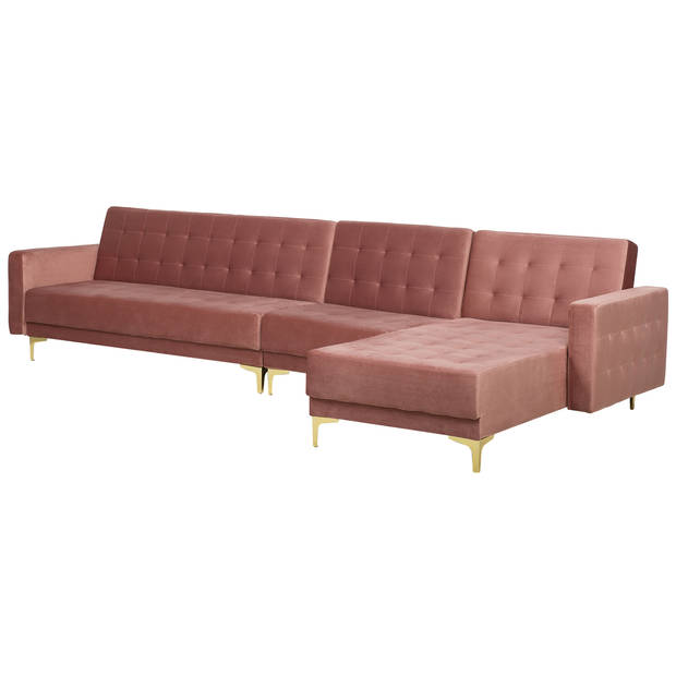 Beliani ABERDEEN - Modulaire Sofa-Roze-Fluweel