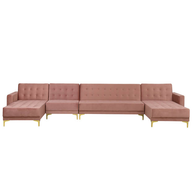 Beliani ABERDEEN - Modulaire Sofa-Roze-Fluweel