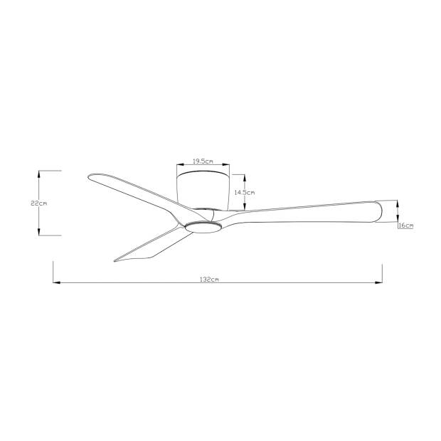 Freelight Plafondventilator Storm WIFI Ø 132 cm geluidsloos wit