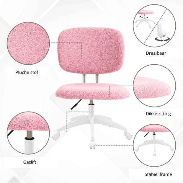 Bureaustoel met relaxfunctie - Ergonomische bureaustoel - Game stoel - Gaming stoel - Roze