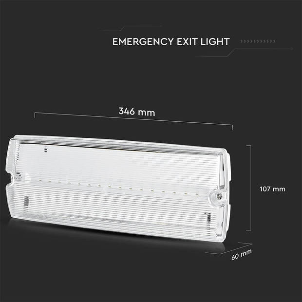 V-TAC VT-543 Bulkheads Noodverlichting - 12 - Uur - IP65 - 3W - 140 Lumen - 6400K