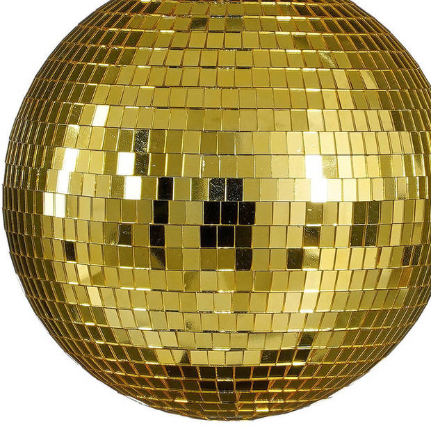 House of Seasons Grote discobal kerstbal - goud - 25 cm - foam - Kerstbal