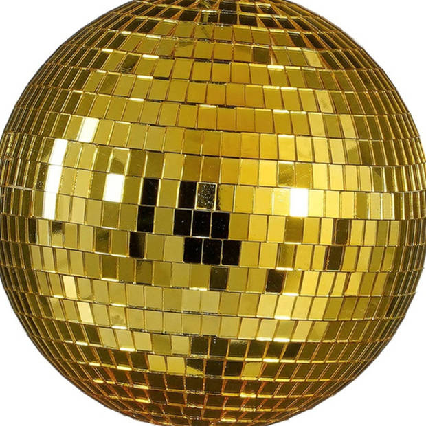 House of Seasons Grote discobal kerstbal - goud - 20 cm - foam - Kerstbal