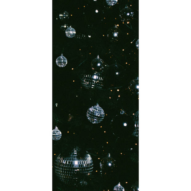 House of Seasons Grote discobal kerstbal - zilver - 20 cm - foam - Kerstbal