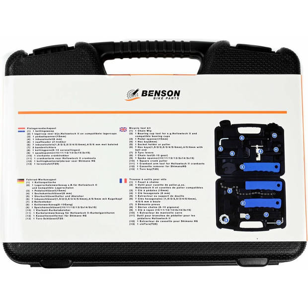 Benson Fietsgereedschap - 21-delig - gereedschapset fiets - reparatieset - Fietsgereedschap