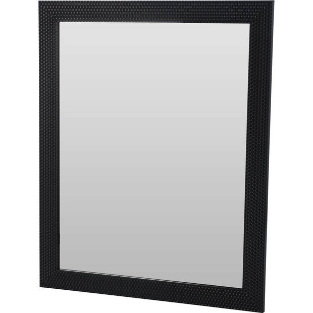 Home & Styling Wandspiegel Louvre - frame kleur zwart - 46 x 56 cm - met brede lijst - Spiegels