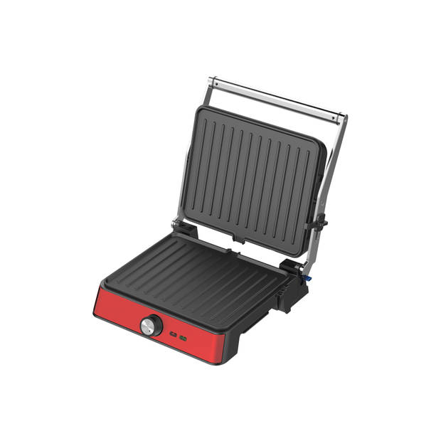 Westinghouse Retro Contactgrill - 29 x 24 cm - 180° voor dubbelzijdig grillen - 2200W - Rood