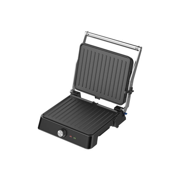 Westinghouse Retro Contactgrill - 29 x 24 cm - 180° voor dubbelzijdig grillen - 2200W - Zwart